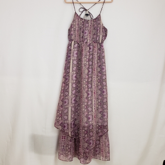 American Eagle Dress Boho Maxi Dress Floral Flowy Dress size Medium Hippie - Picture 1 of 7